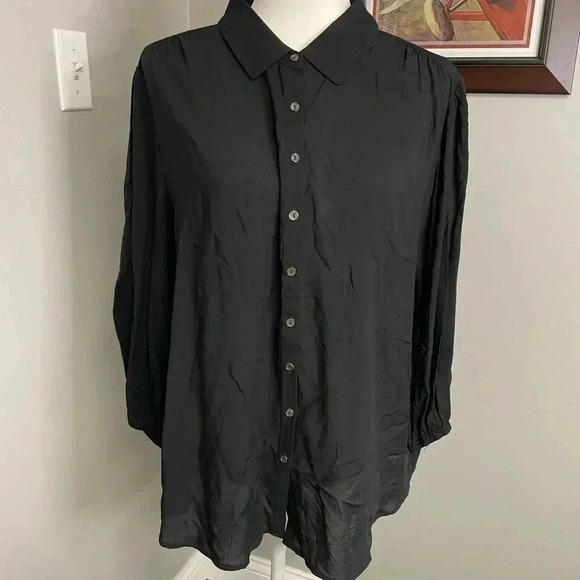 Philosophy Tops - Philosophy Woman Black Button Down Blouse Size 1X NEW Classic Closet Staple